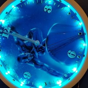 Silver surfer led lights clock
